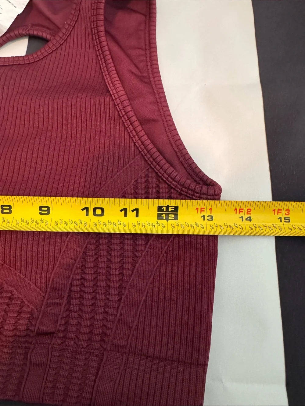 Fabletics Ribbed Seamless Legging and Sports Bra  Set - Maroon